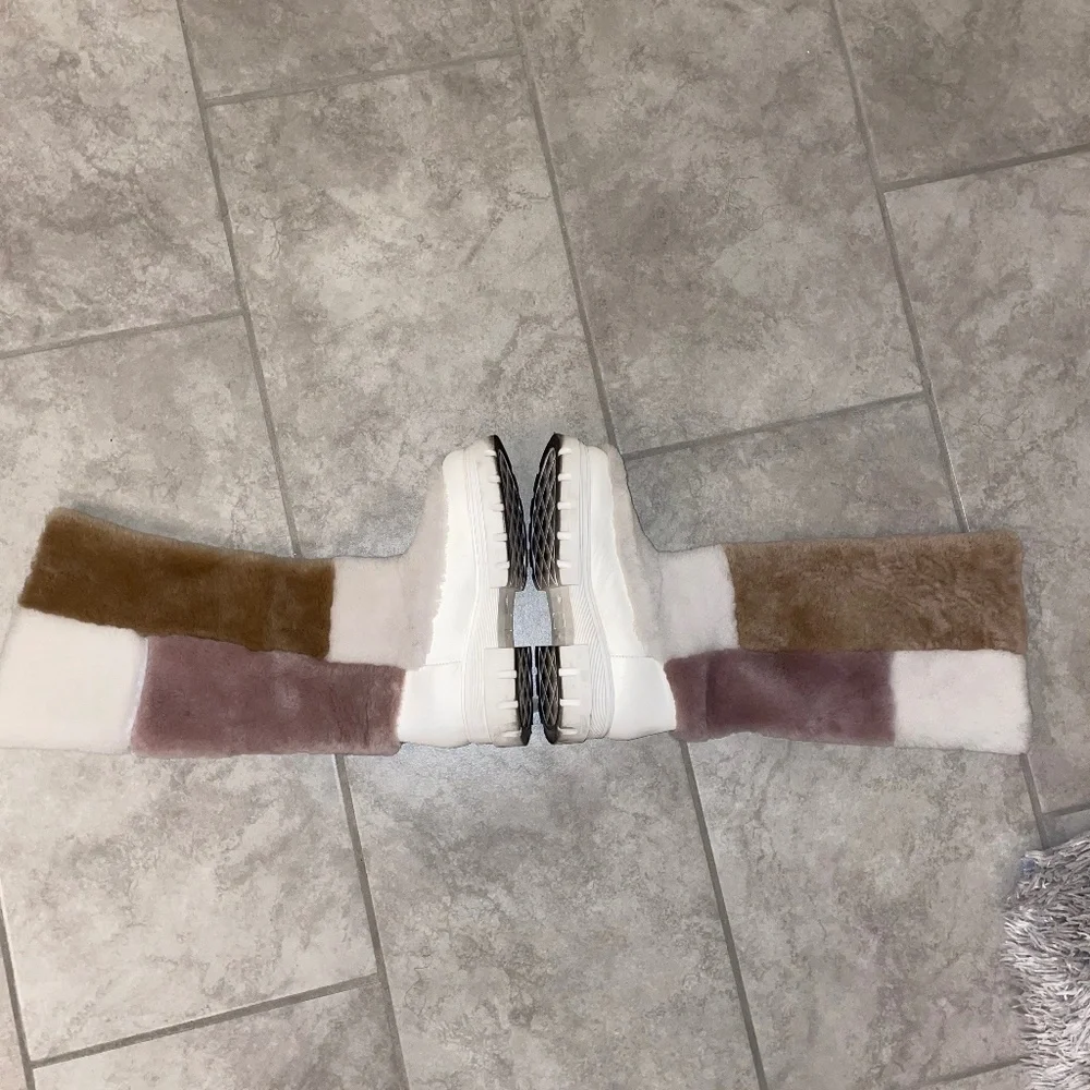 FREE PEOPLE Happy Thoughts  Color Block Shearling Boots Size 38/8